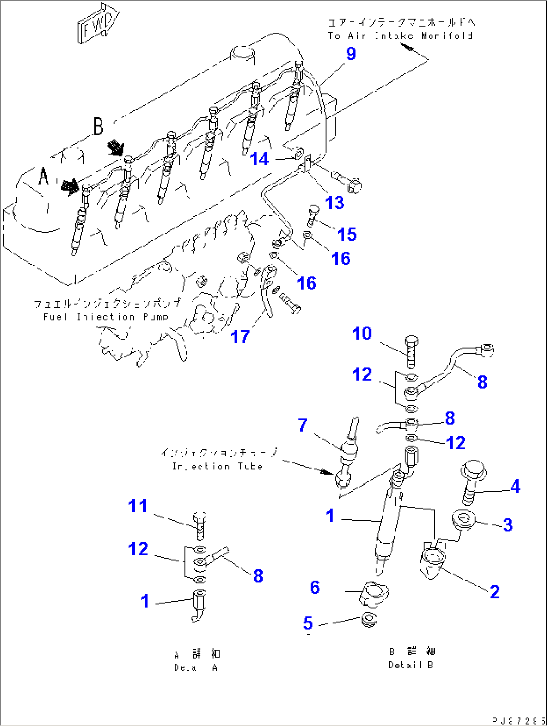 INJECTION NOZZLE AND FUEL RETURN