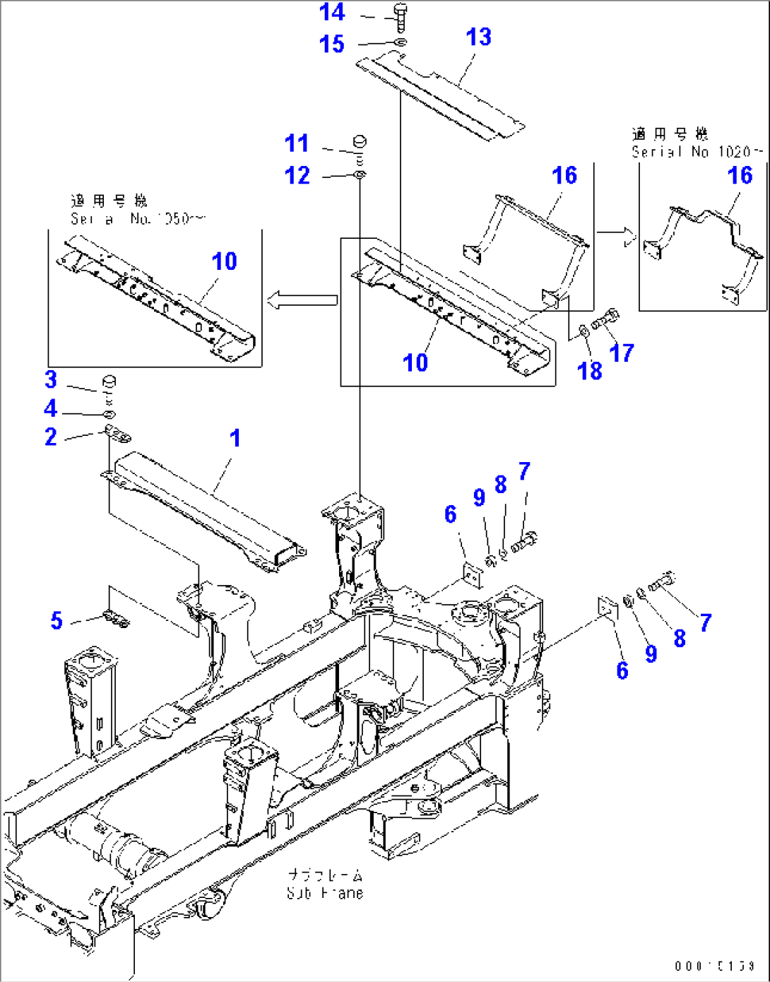 SUB FRAME (FRAME ACCESSORY PARTS)(#1001-1076)