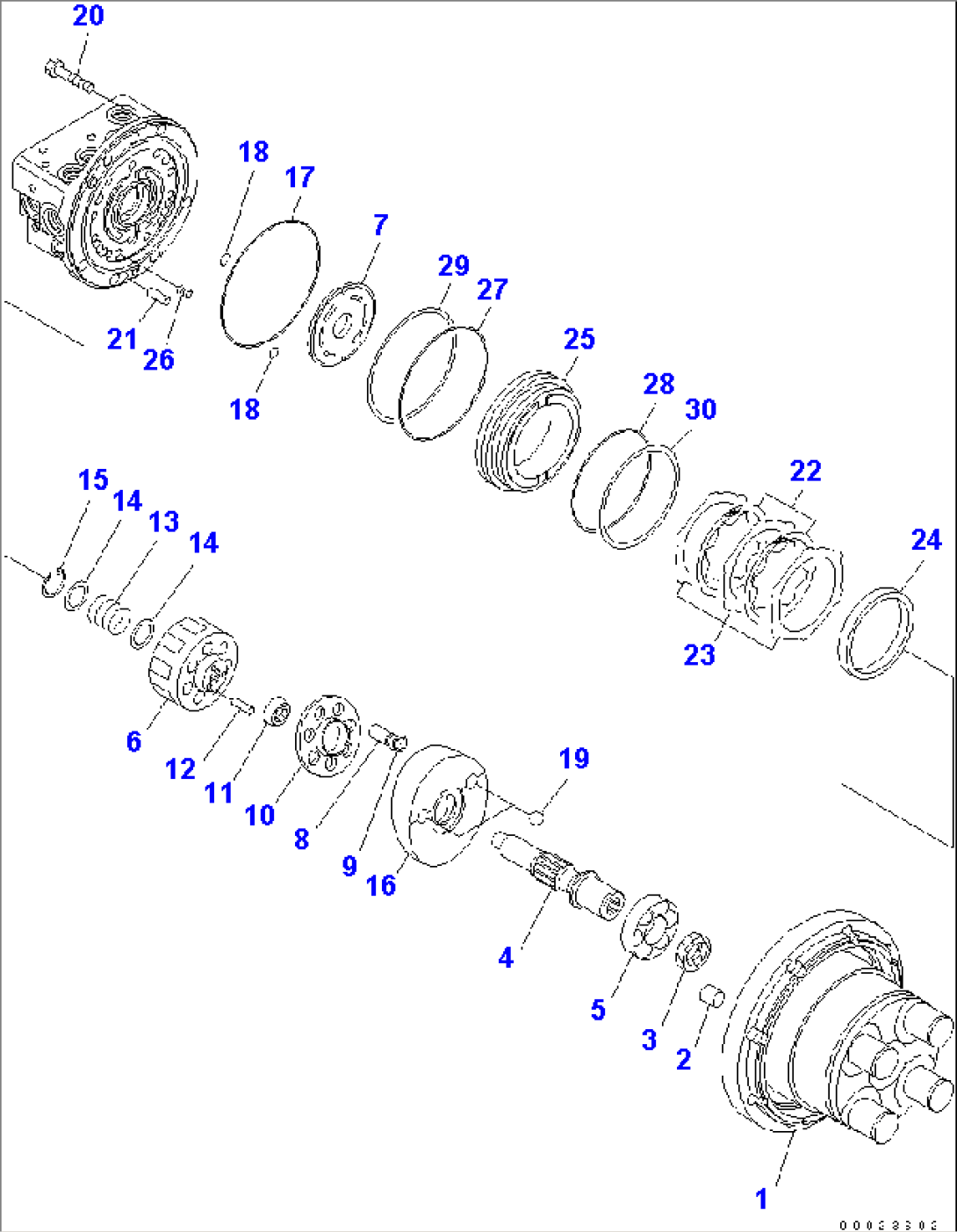 TRAVEL MOTOR (HYDRAULIC MOTOR 1/2) (2/3)