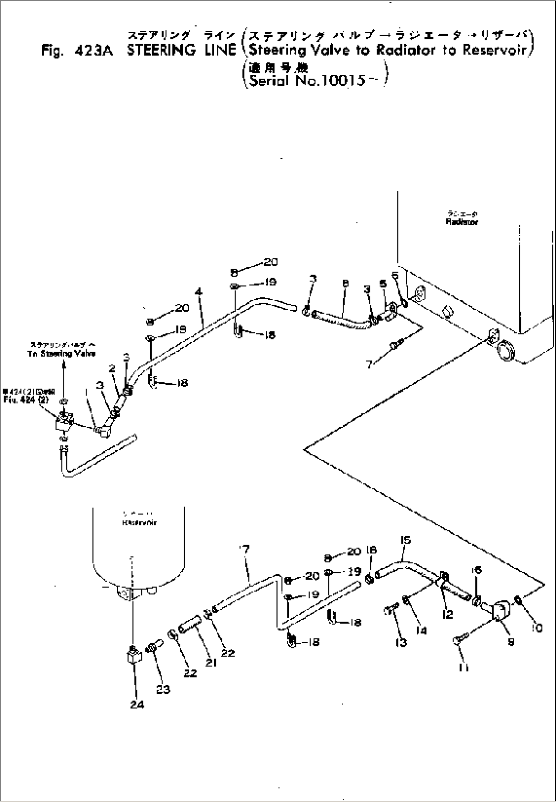 STEERING LINE (STEERING VALVE TO RADIATOR TO TANK)(#10015-)