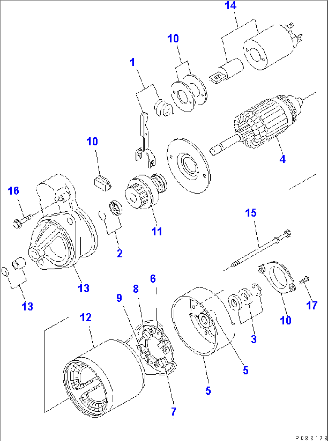 STARTING MOTOR (0.8KW) (INNER PARTS)
