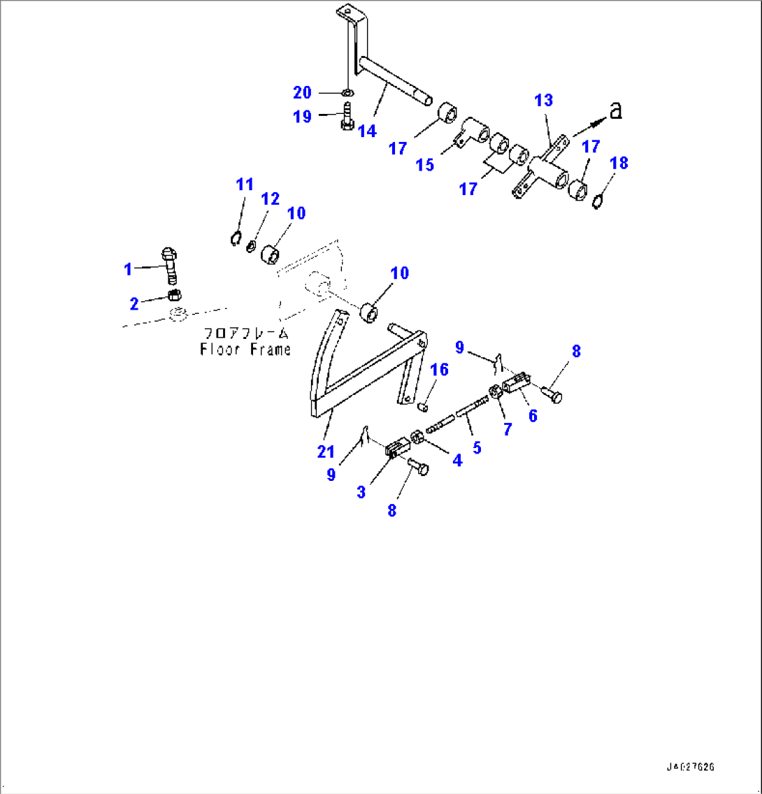 Floor Frame, Accelerator Pedal Mounting (#1001-)