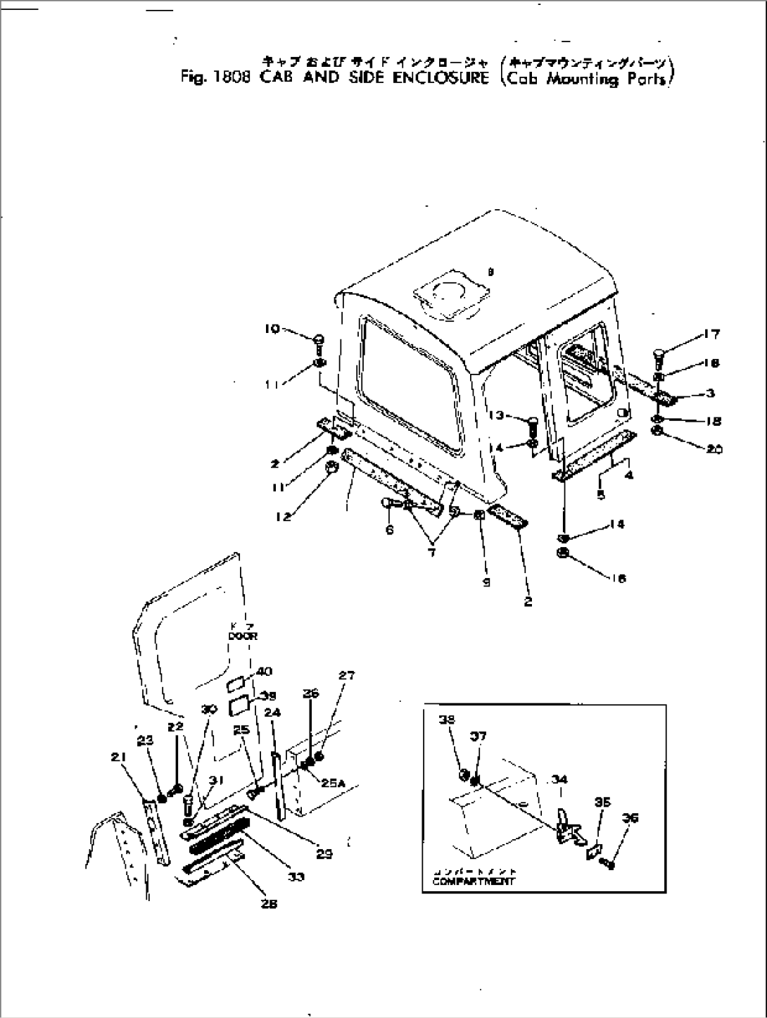 CAB AND SIDE ENCLOSURE (CAB MOUNTING PARTS)