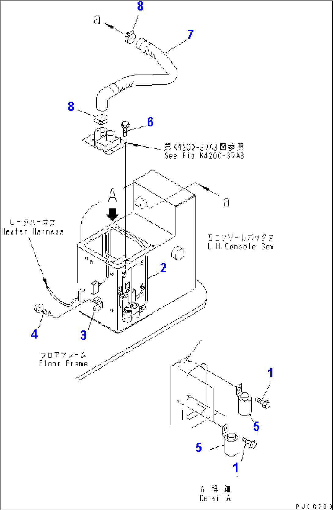 FLOOR (HEATER) (ELECTRICAL SYSTEM AND HOSE) (WITH 2-PERSONS CAB AND TACHOGRAPH)(#64465-)