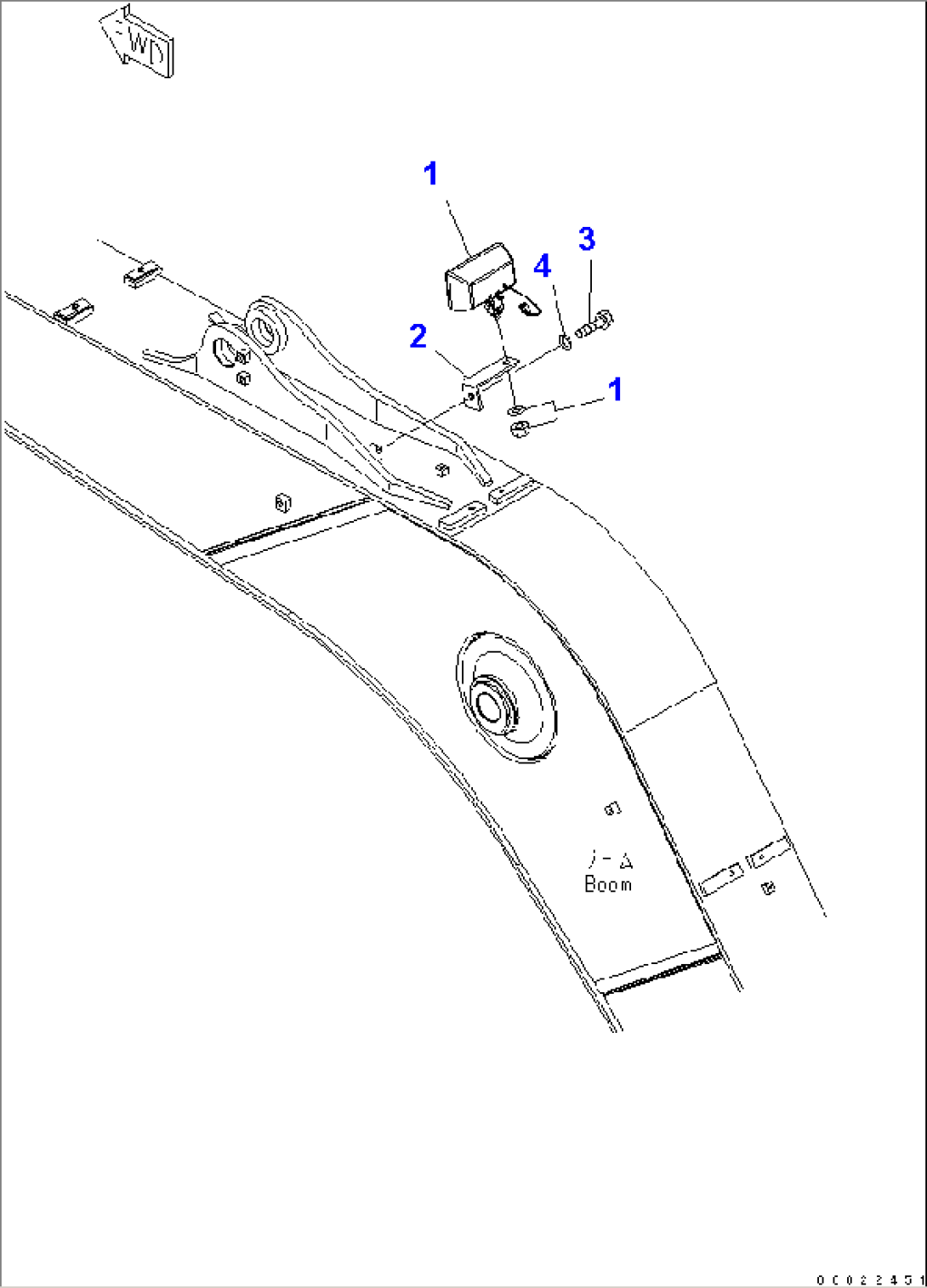 1-PIECE BOOM (R.H. WORK LAMP)