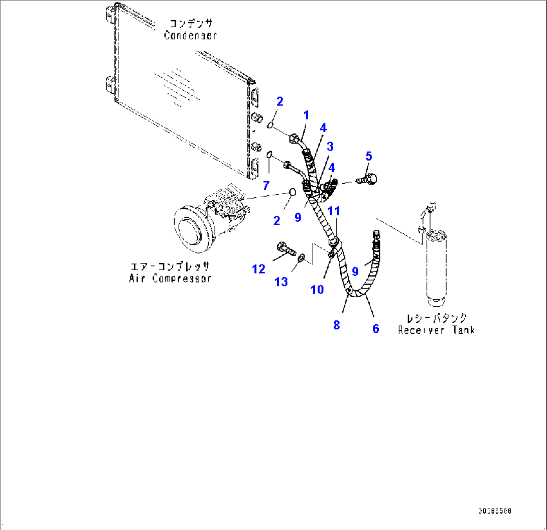 Air Conditioner Compressor, Piping (1/3) (#20011-)
