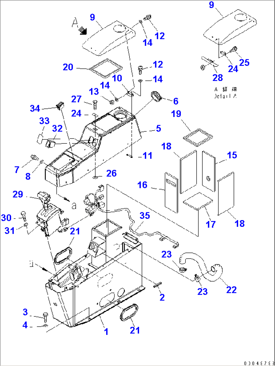 FLOOR (CONSOLE BOX) (R.H. POWER WINDOW SWITCH LESS)(#2001-2610)