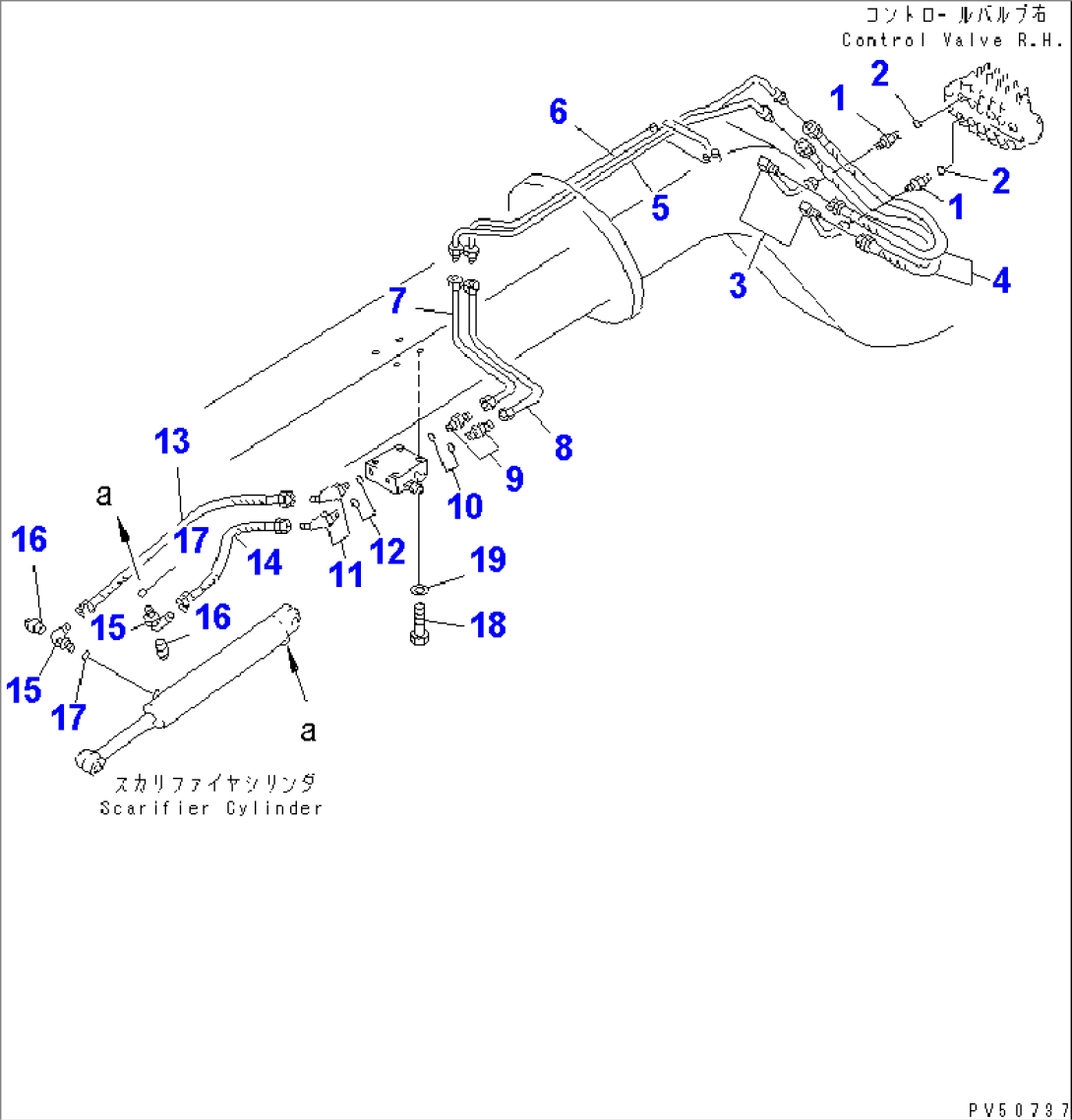 HYDRAULIC PIPING (SCARIFIER CYLINDER LINE) (2/2)(#10001-10190)