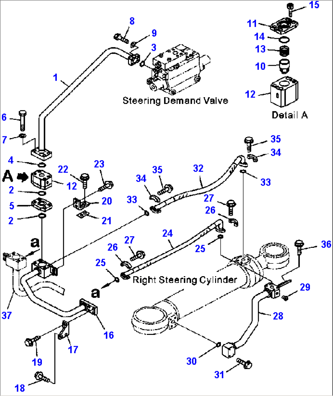 H4410-02A0 STEERING PIPING STEERING CYLINDER LINE MOUNTING (2/2)