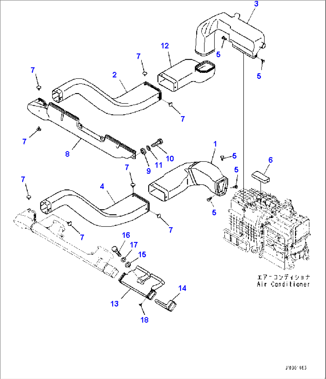 Cab, Air Conditioner Duct, Front (#5001-)