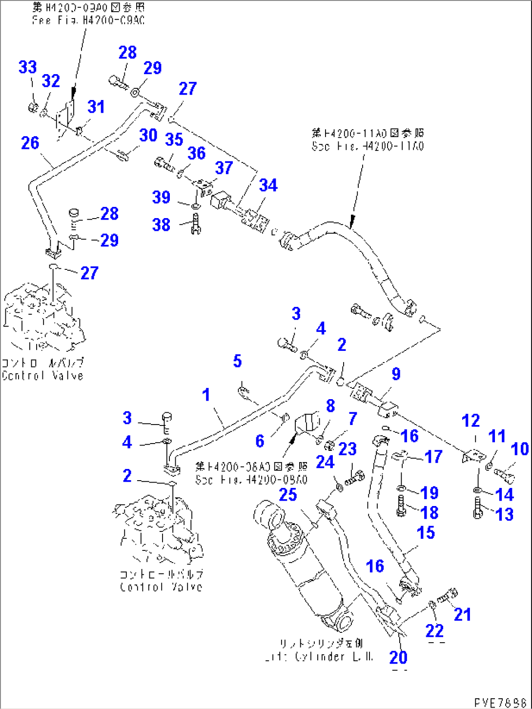 HYDRAULIC LINE (LIFT CYLINDER HEAD LINE¤ 1/2)