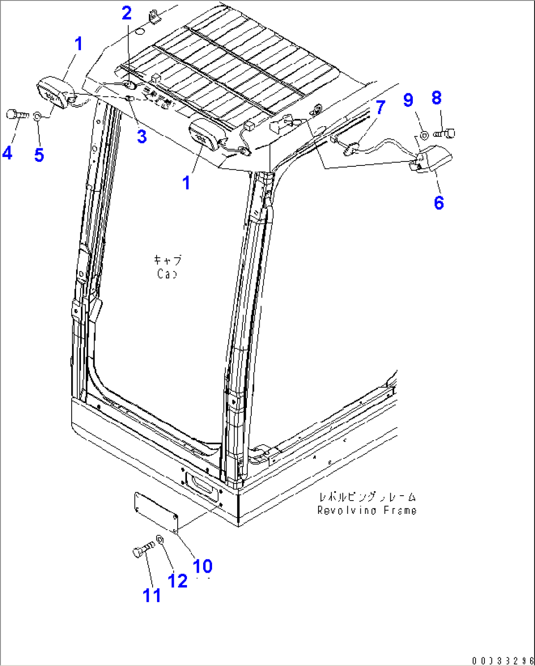 ADDITIONAL WORK LAMP AND STEP LAMP (WITH TOP GUARD)(#60001-60089)