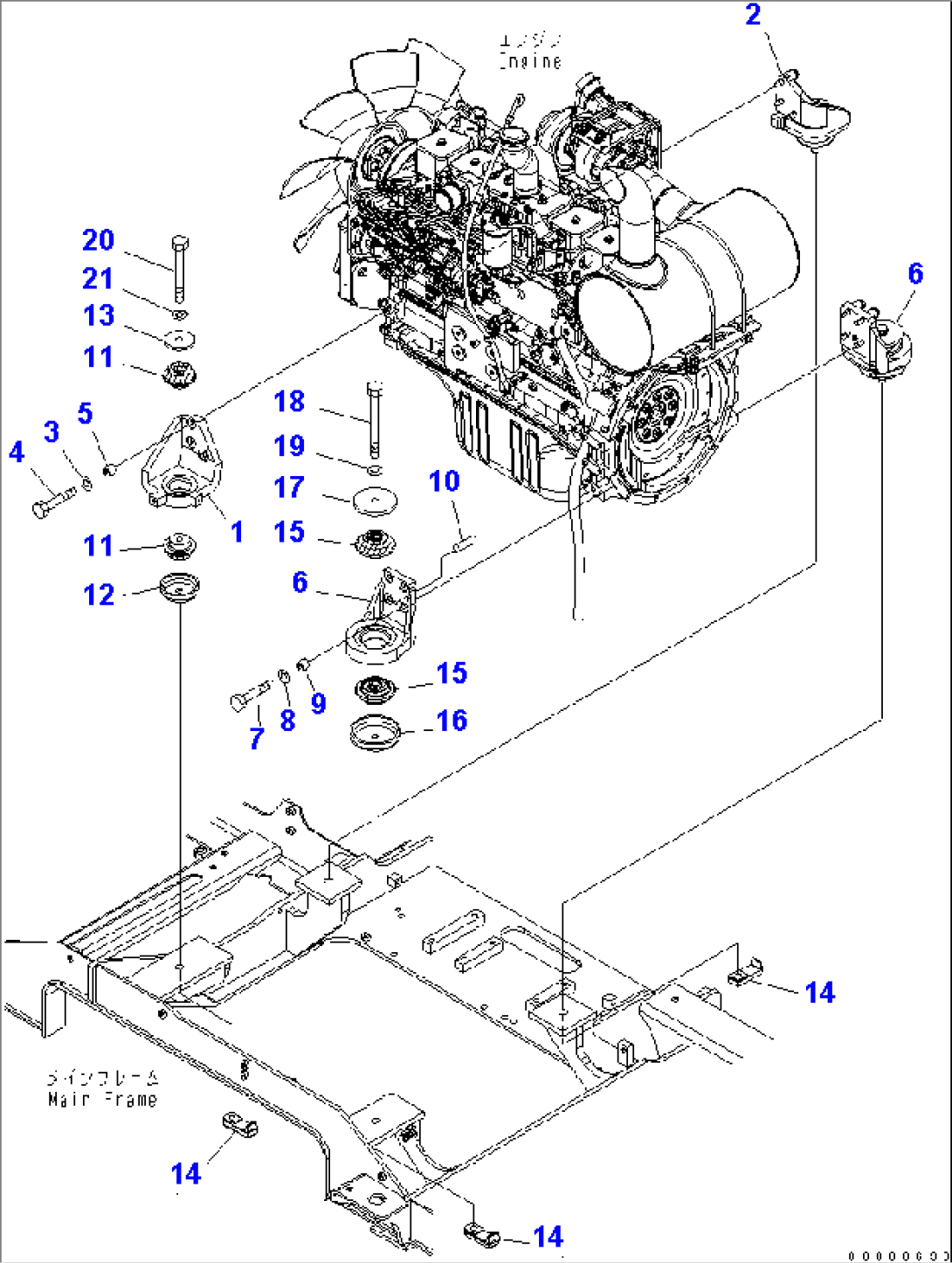 ENGINE MOUNT (BRACKET AND CUSHION)