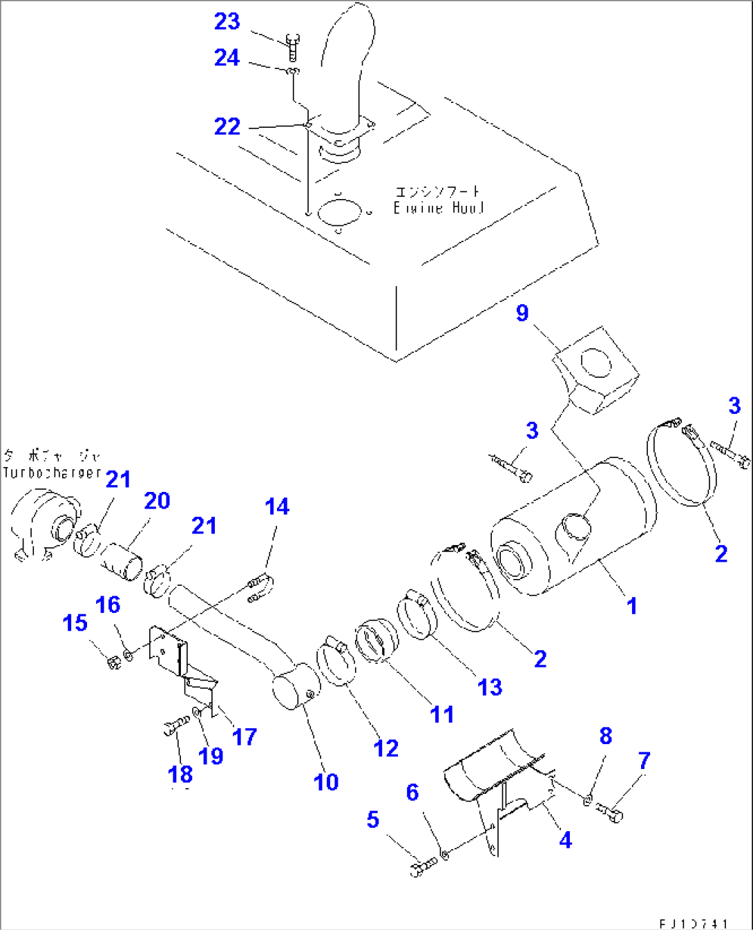 AIR INTAKE AND TAIL PIPE (SINGLE ELEMENT TYPE)(#10144-)