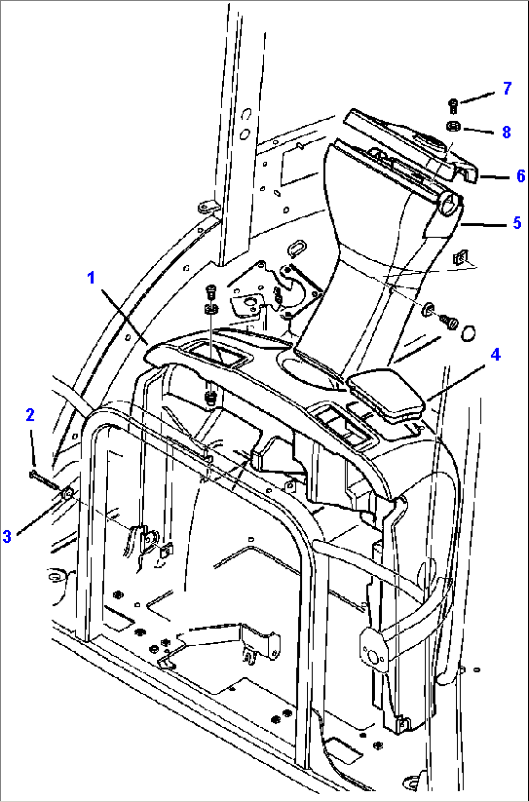 K5108-01A0 CAB WITHOUT AIR CONDITIONING FRONT COLUMN