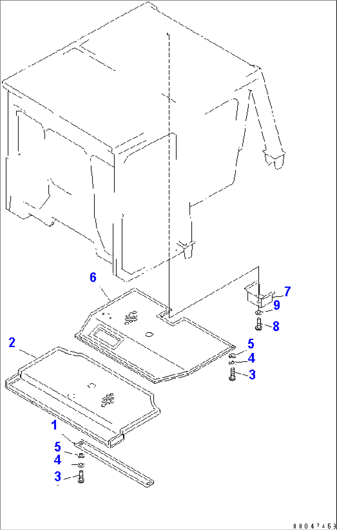 ROPS CAB (INNER TOP COVER) (SIMPLE TYPE)(#37823-)
