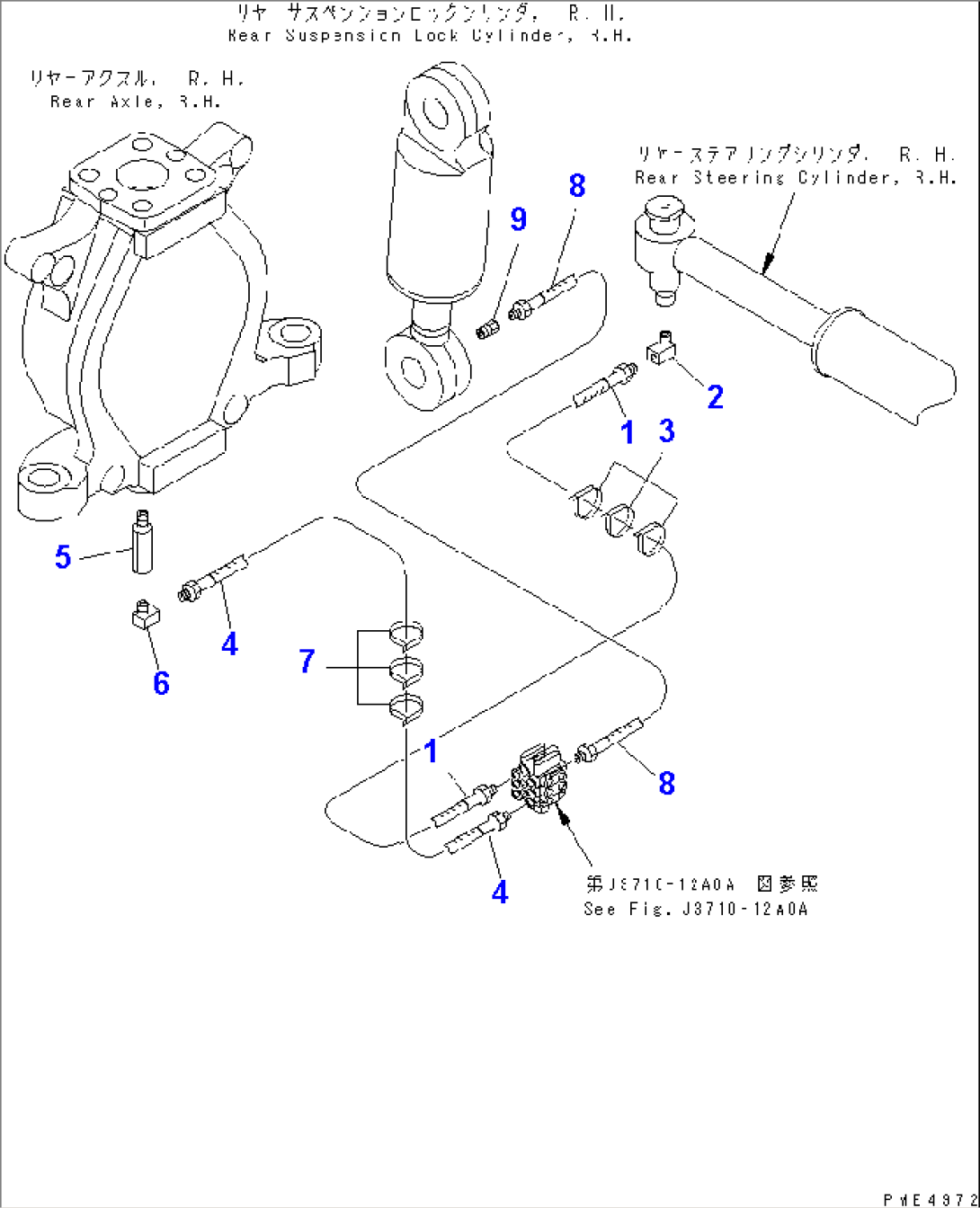 LUBRICATION PIPING (GREASE REAR PIPING¤ R.H.) (3/3)(#53086-53105)