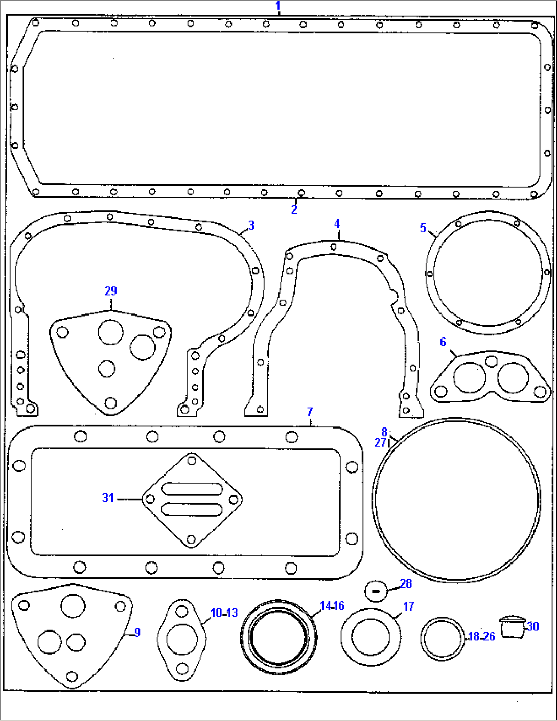 GASKET KIT, CYLINDER BLOC