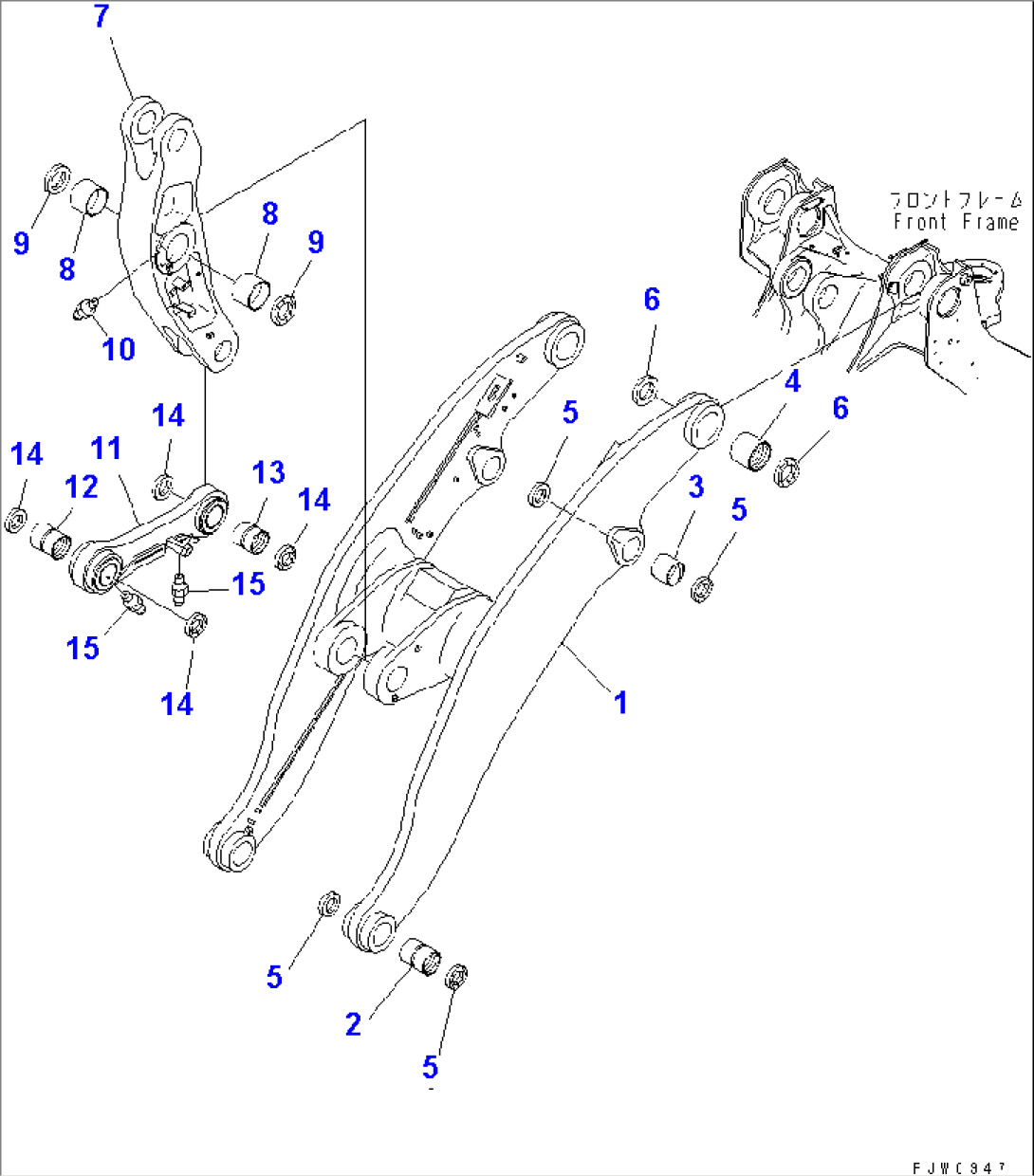 LIFT ARM AND BELLCRANK (WITH AUTO GREASE)