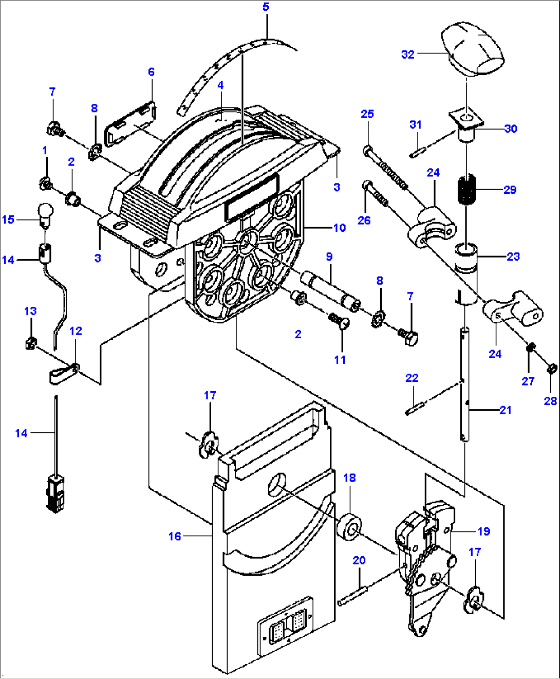 TRANSMISSION SHIFTER INLINE SHIFT PATTERN