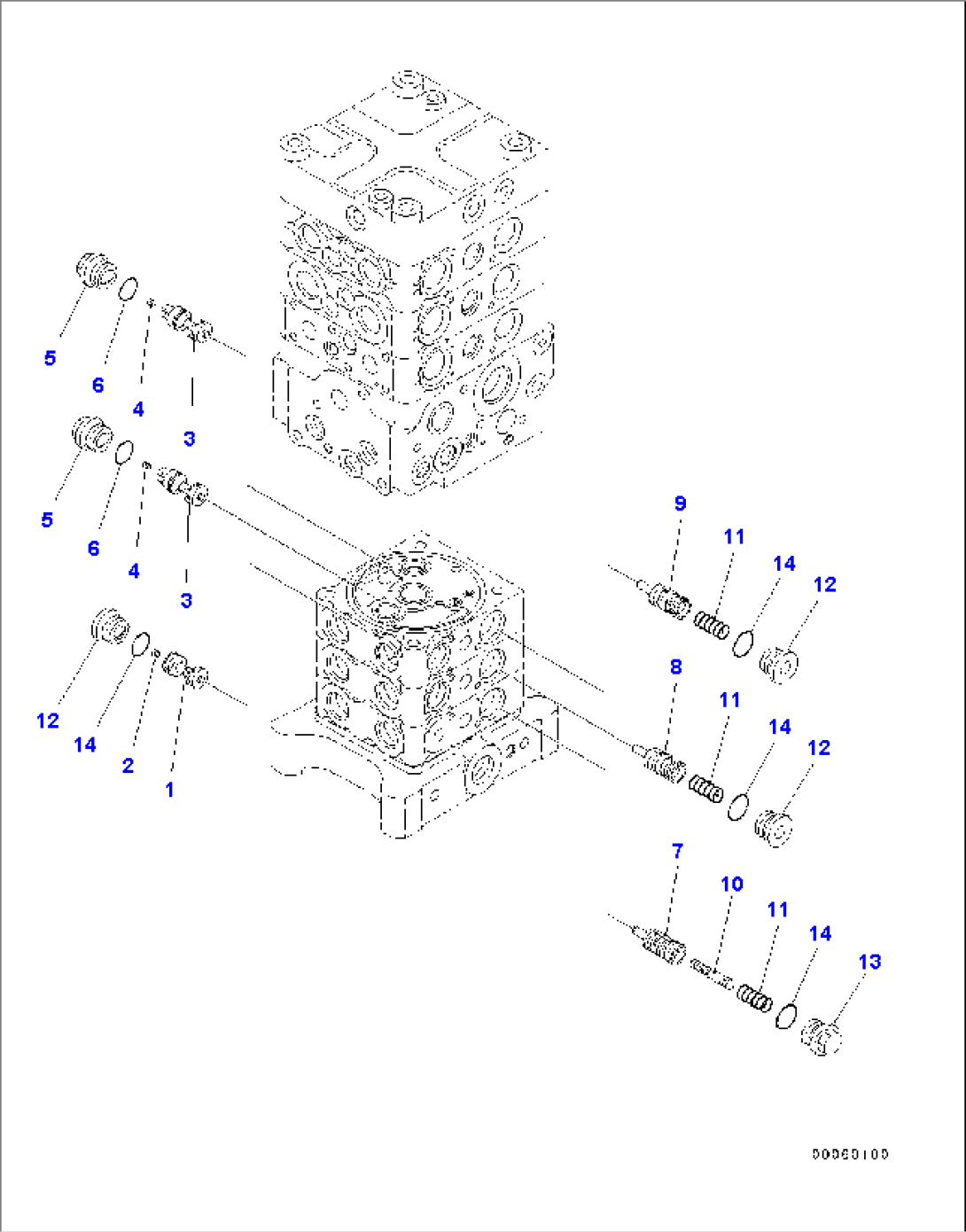 Main Control Valve, Without 1-additional Actuator Piping, Inner Parts (11/24)
