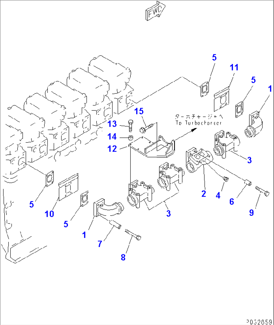 EXHAUST MANIFOLD (WITHOUT EXHAUST BRAKE)(#20626-)