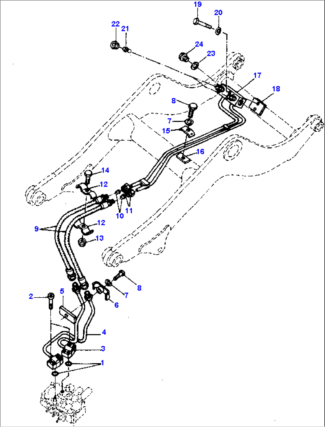 LONGWOOD GRRAPPLE, PIPINGS, FOR BOOM