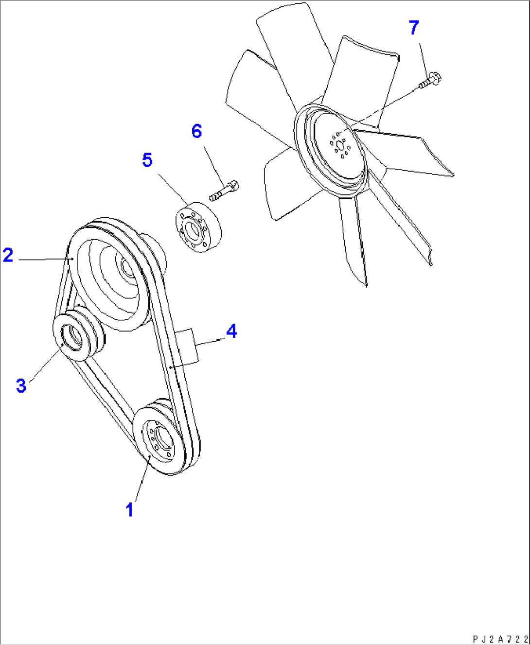 ENGINE COOLING (FAN PULLEY AND V-BELT) (SANDY AND DUSTY SPEC.)(#51001-)
