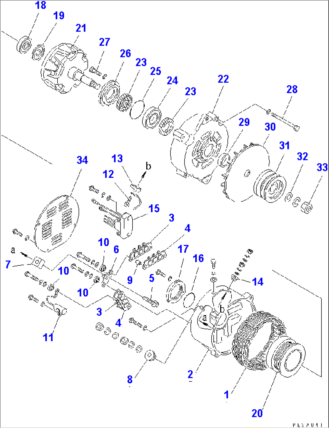 ALTERNATOR (50A) (WITH NON HARDENING PULLEY)(#62390-70634)