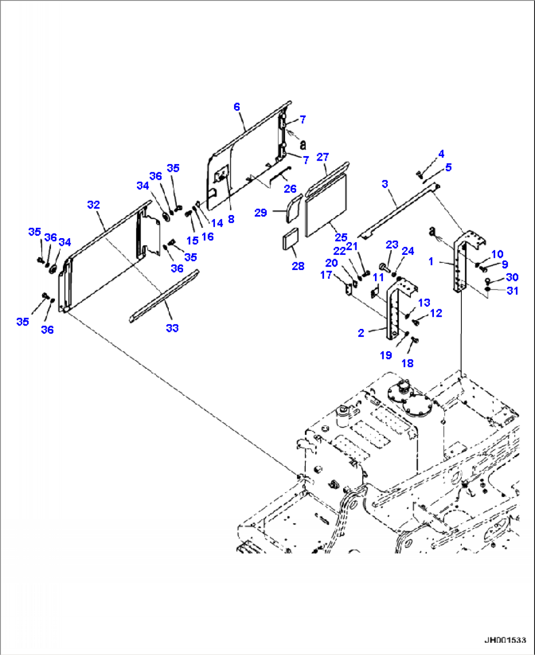 M1140-01A0 FRAME MACHINE CAB (R.H. SIDE DOOR) (S/N A87001-A87220 )
