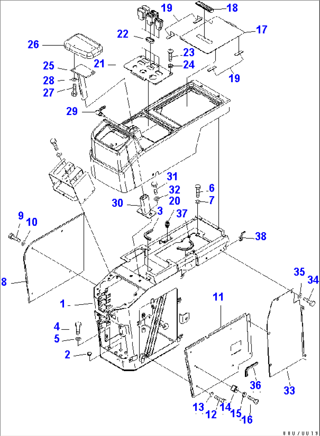 LOADER CONTROL (CONSOL BOX) (FOR 2 LEVER)(#70001-)