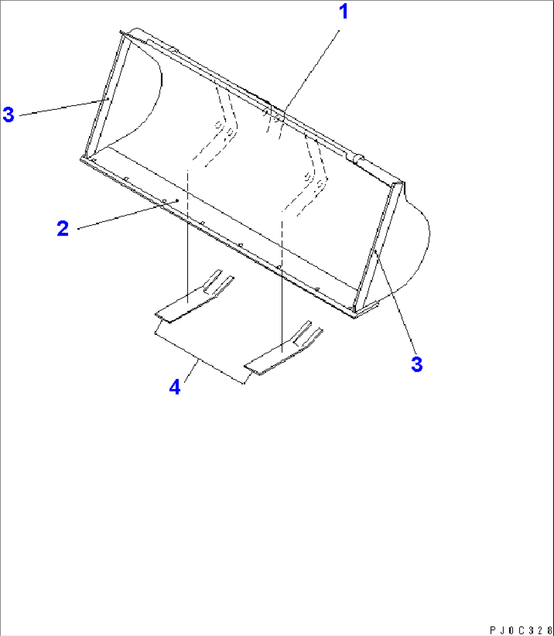 BUCKET¤ 1.2M3 (WITH B.O.C.¤1.3M3) (LIVESTOCK RAISING SPEC.)