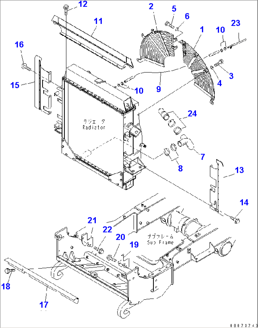 RADIATOR (BAFFLE AND FAN NET)