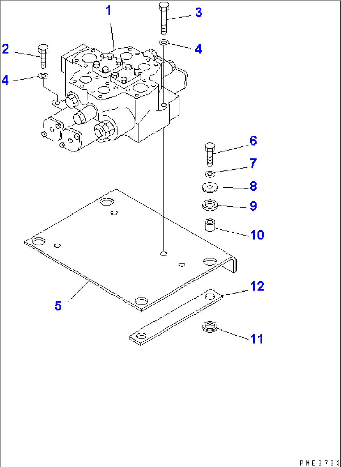 HYDRAULIC MAIN VALVE (VALVE AND MOUNTING PARTS) (WITH BRAKE COOLING SYSTEM)