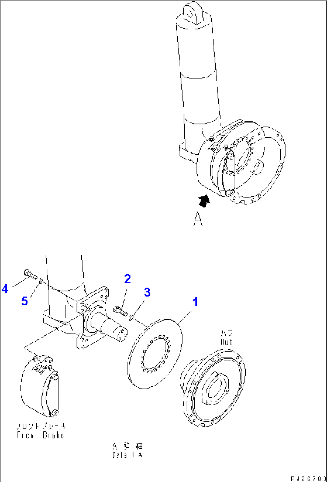 FRONT AXLE (LEFT HAND) (3/6) (FRONT BRAKE RELATED PARTS)(#1312-)