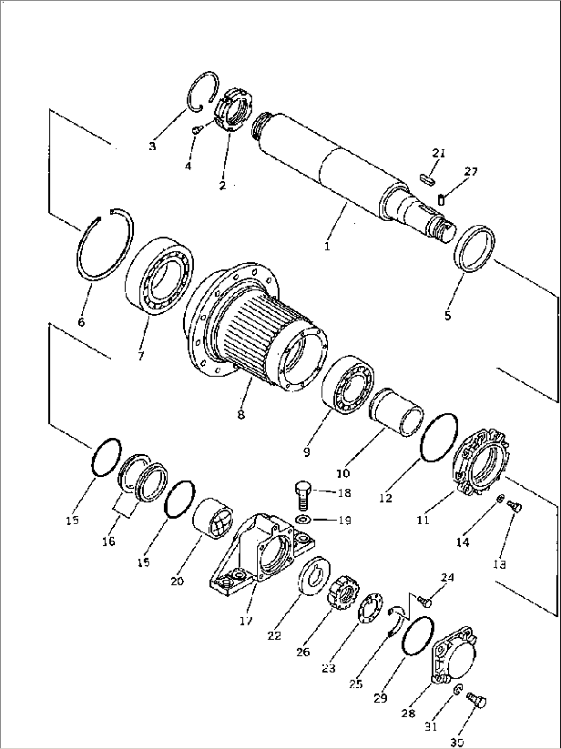 FINAL DRIVE SHAFT AND HUB