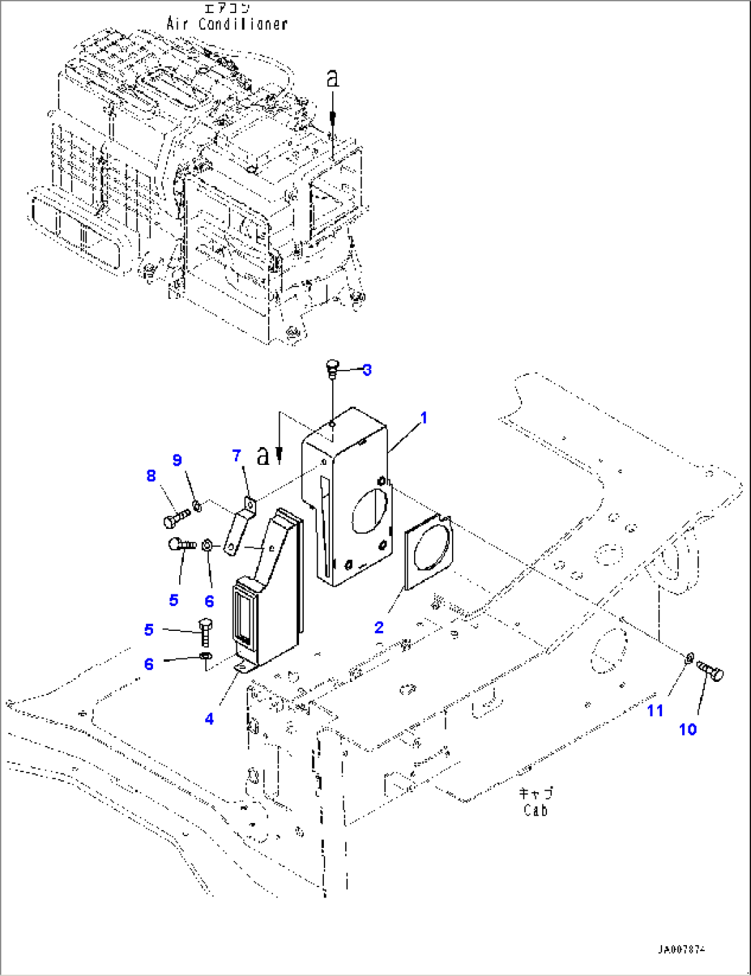Cab, Air Conditioner Piping Mounting (#22083-)