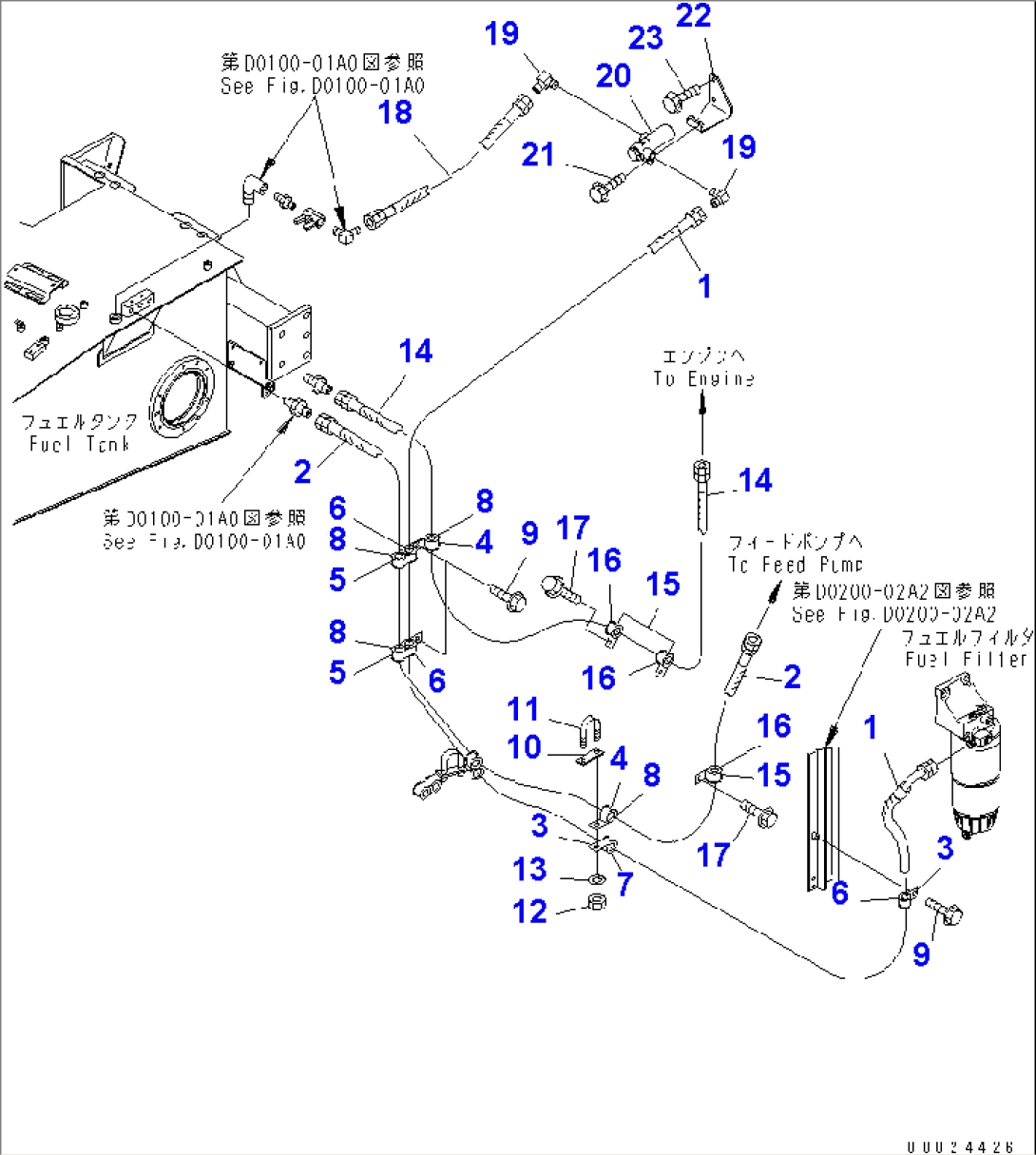 FUEL PIPING (WITH ADDITIONAL FUEL FILTER) (1/2)