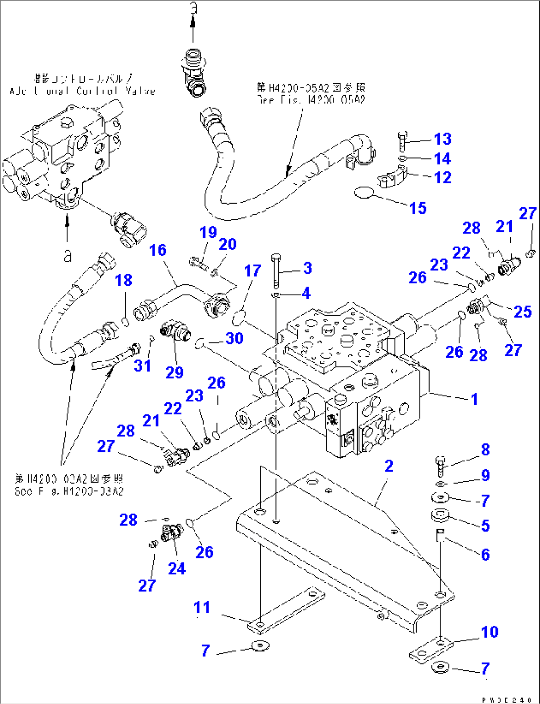 MAIN VALVE (FOR ADDITONAL 2-SPOOL VALVE AND MULTI COUPLER)