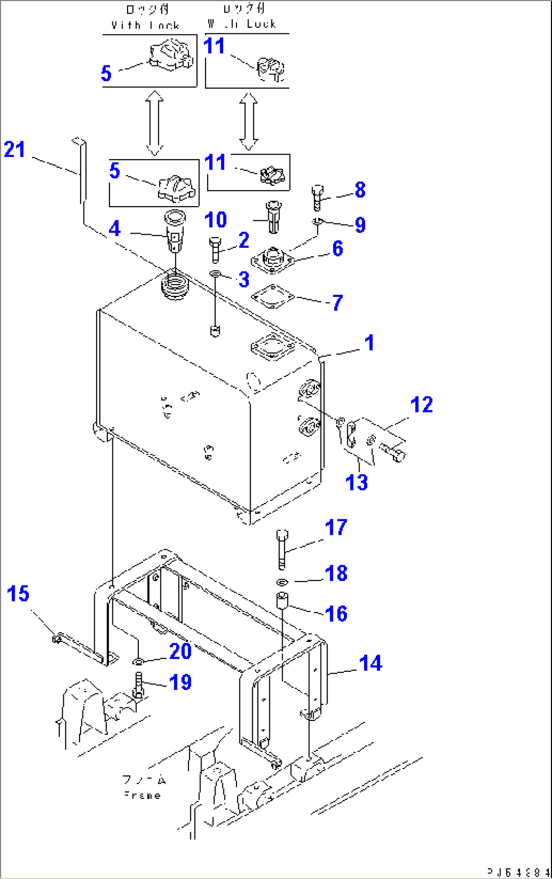 FUEL AND HYDRAULIC TANK (WITHOUT ROPS)