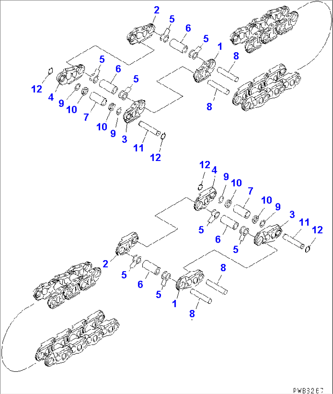TRACK LINK (SUPPLY PARTS) (96 SET)(#30001-)