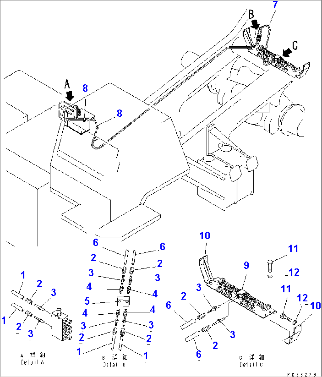 AUTO LUBRICATION SYSTEM (8/12) (REAR VALVE LINE)(#4001-4406)