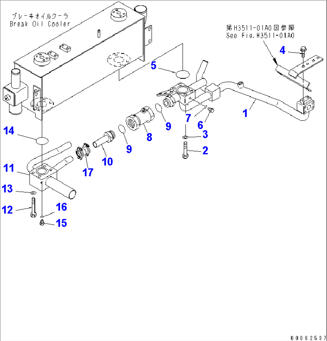 BRAKE OIL COOLER PIPING (1/2)(#2001-)