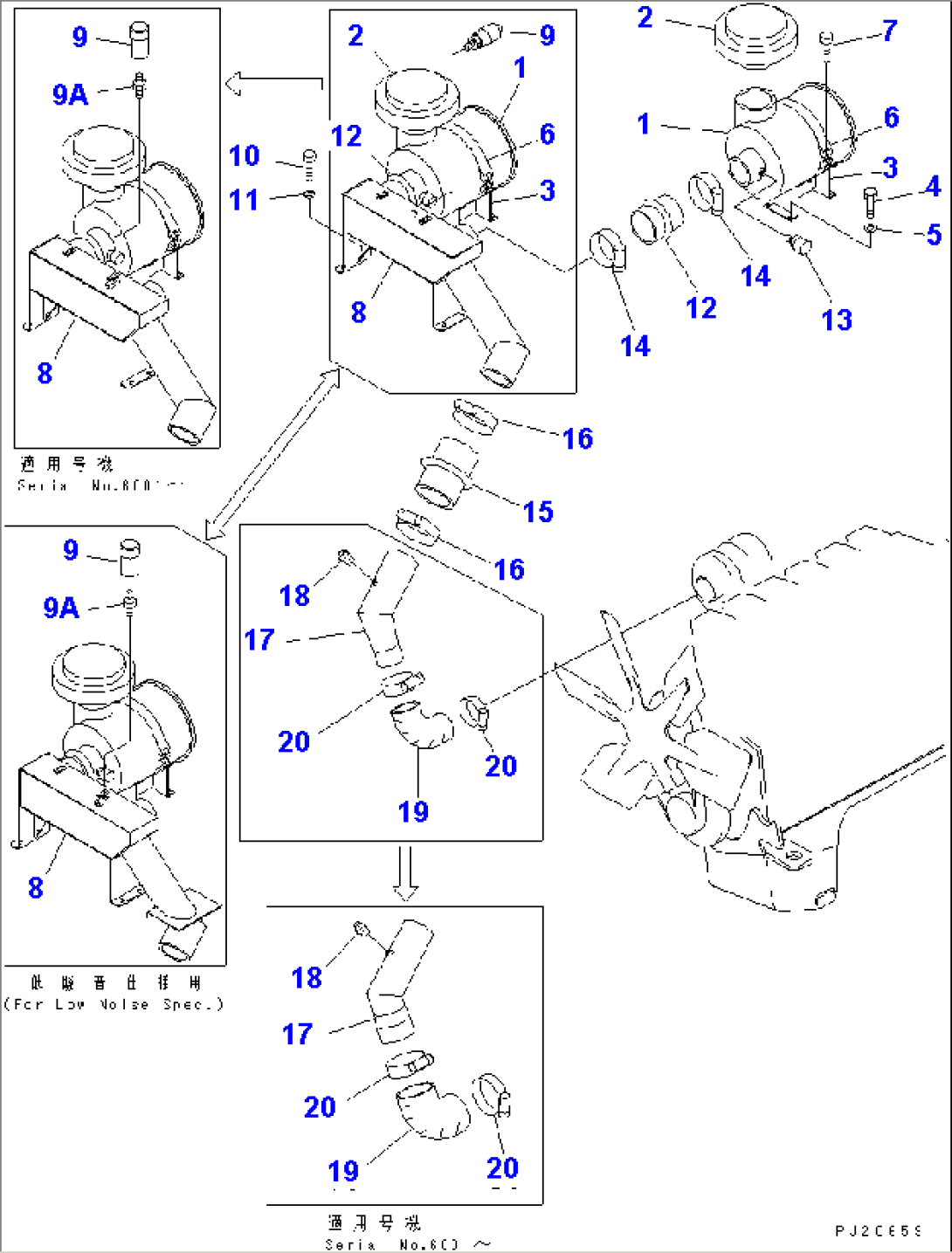 AIR INTAKE PIPING (1/2)(#5485-)