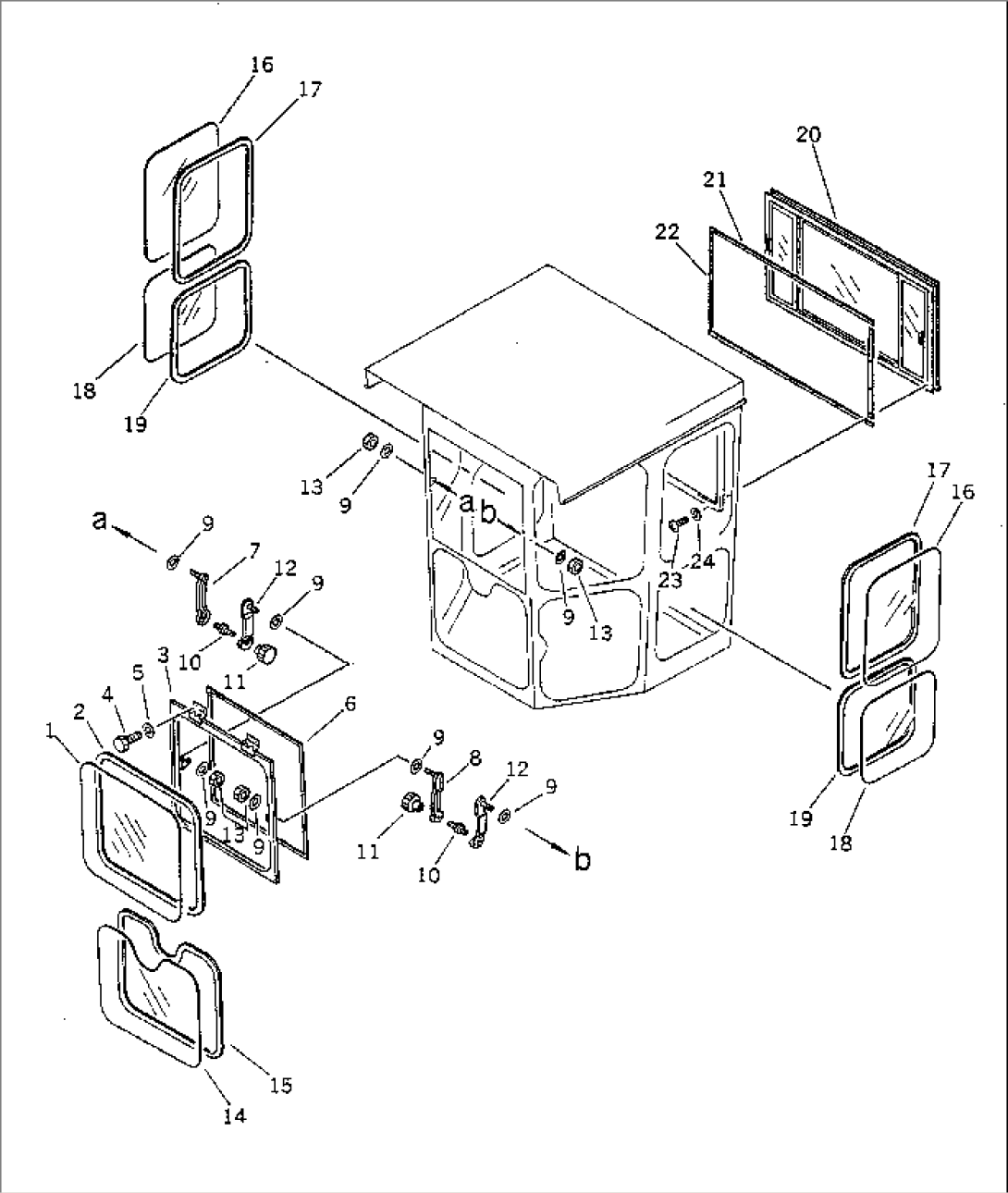 ROPS CAB (3/7) (WINDOW GLASS)