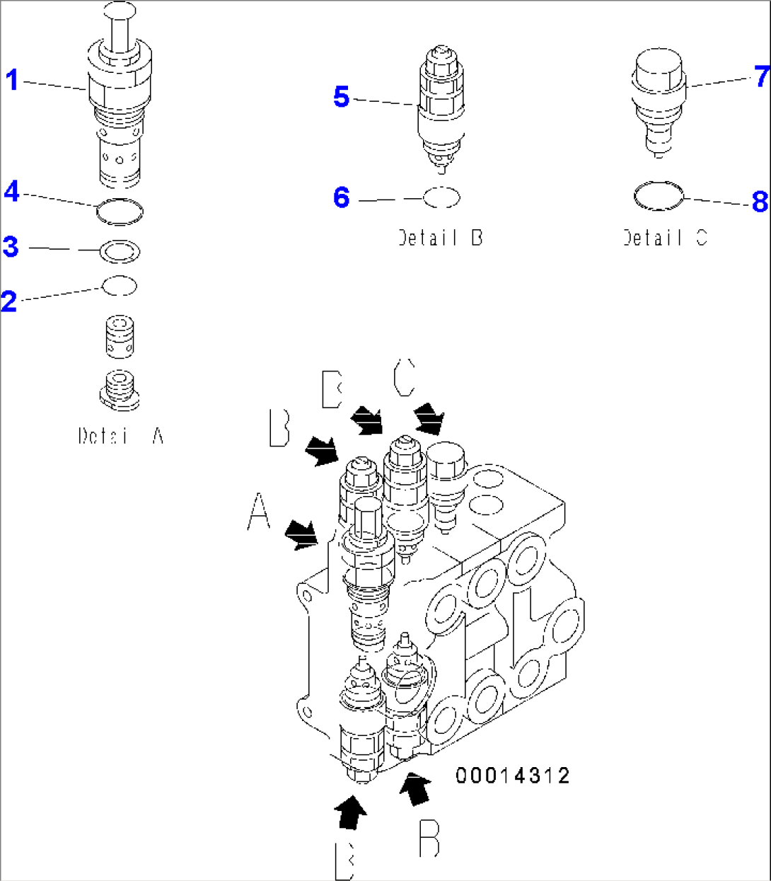 CONTROL VALVE (3-SPOOL) (2/2)