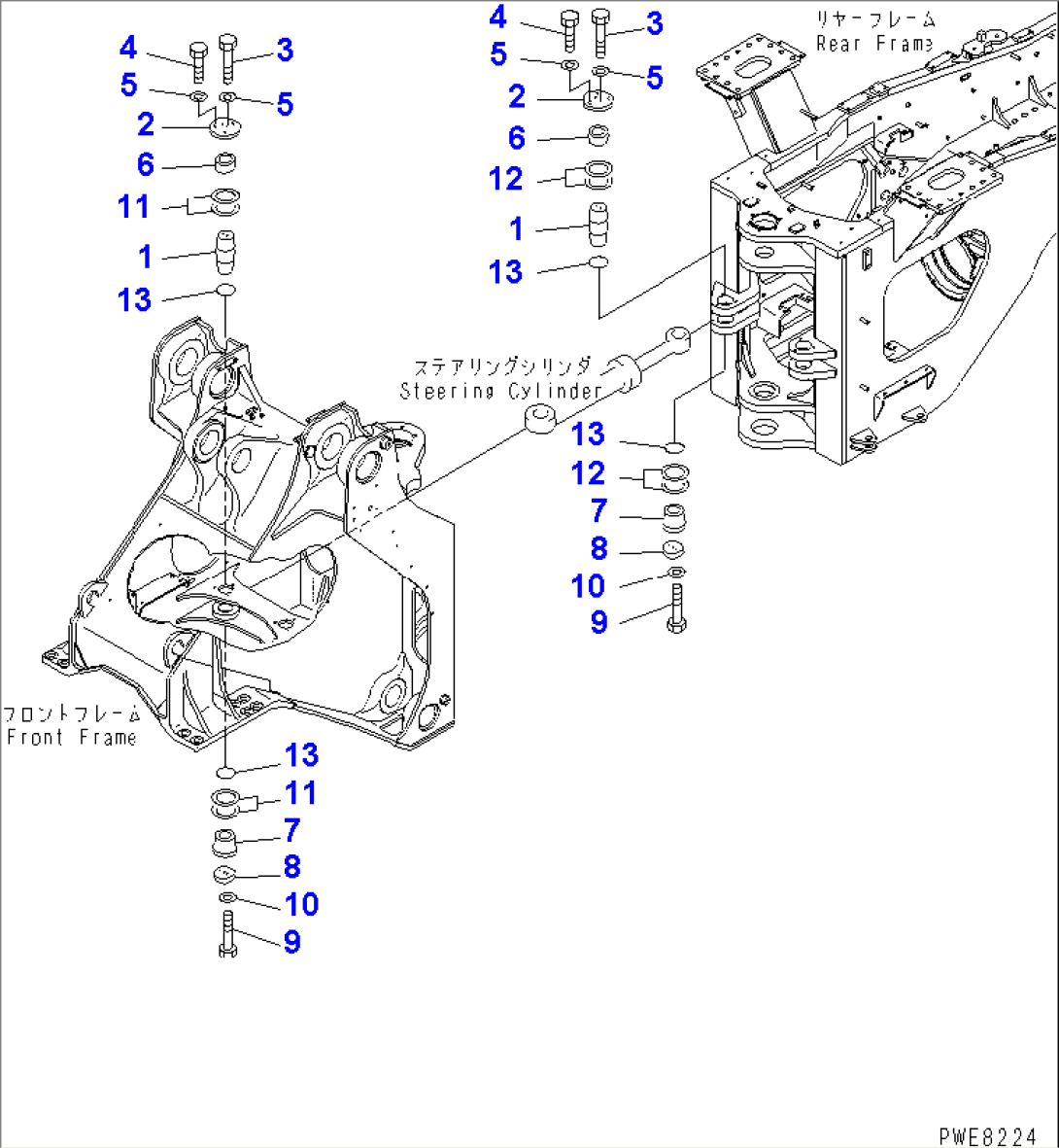 REAR FRAME (CYLINDER MOUNTING PARTS)(#51075-)