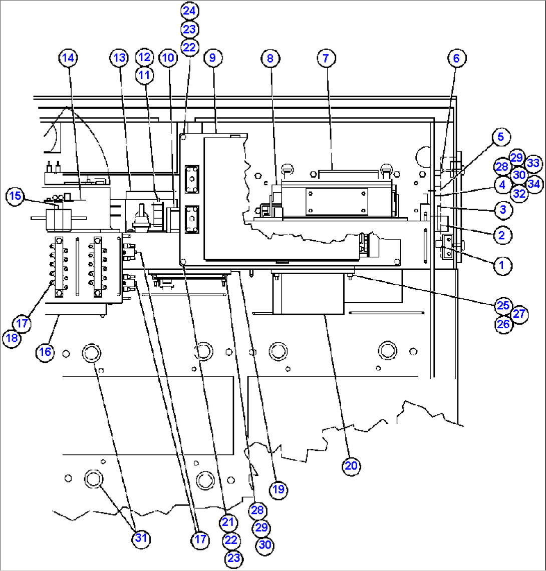 CONTROL CABINET (INSIDE TOP RIGHT FRONT)