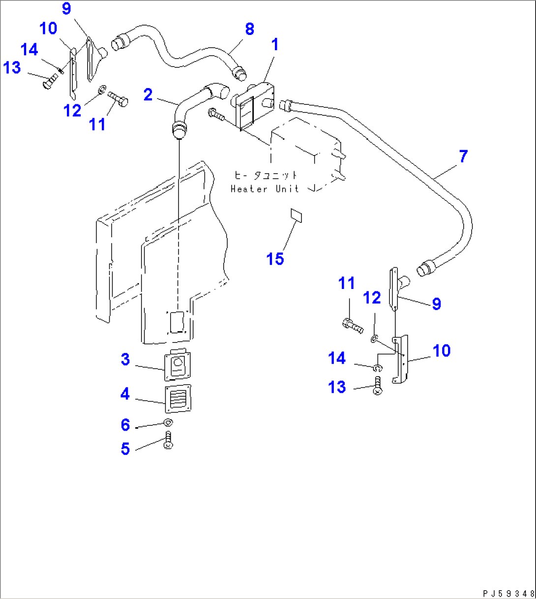 CAR HEATER (3/4) (AIR PIPING)(#4630-4650)