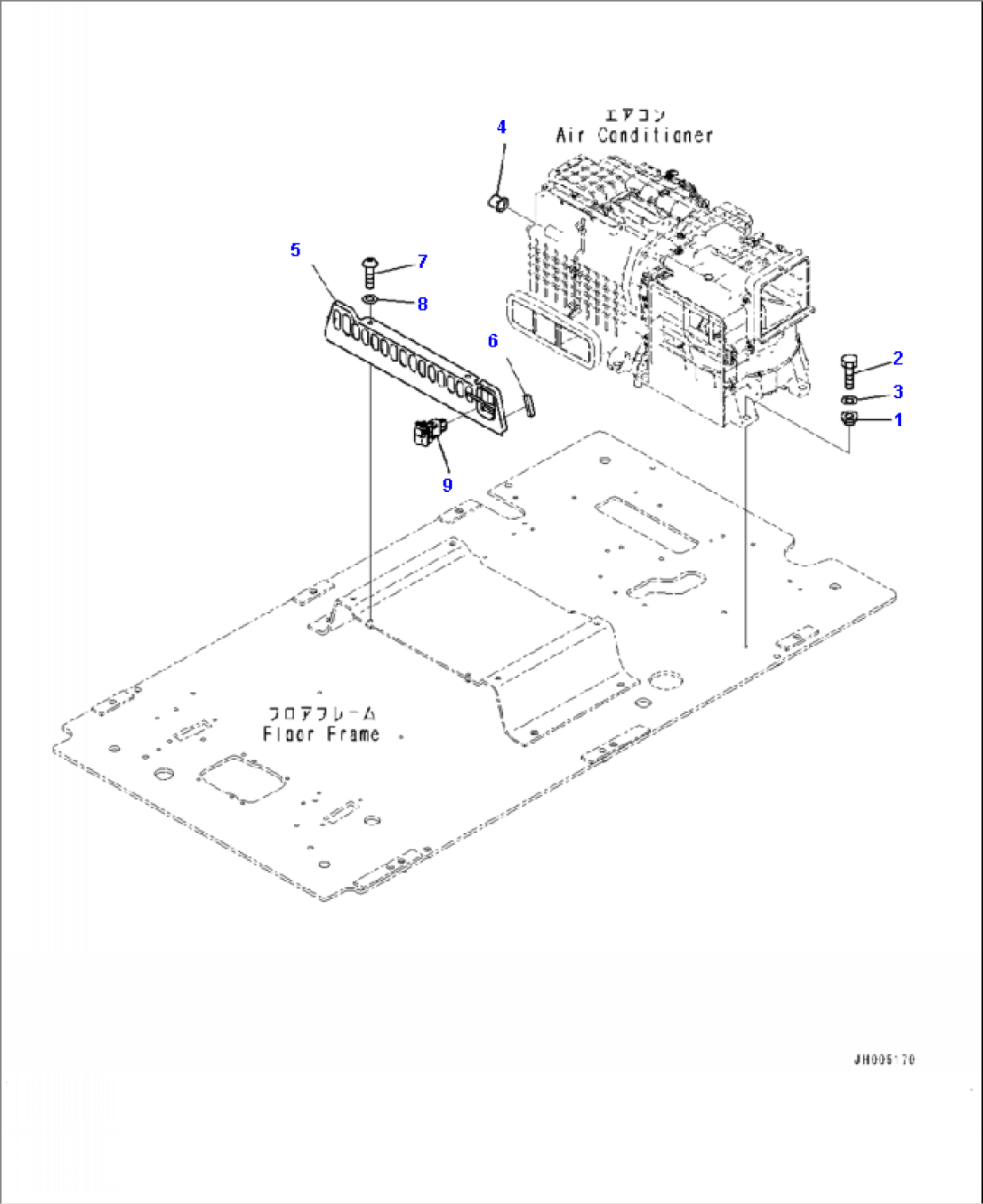 K1110-001052 CAB AIR CONDITIONER MOUNTING AND SECONDARY ENGINE STOP SWITCH